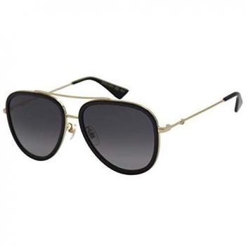 Gucci GG0062S Unisex Sunglasses Black and Gold Grey Gradient Polarized - One Size