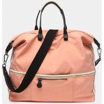 Abbacino - Bolso de mano tipo shopper de materiales reciclados coral