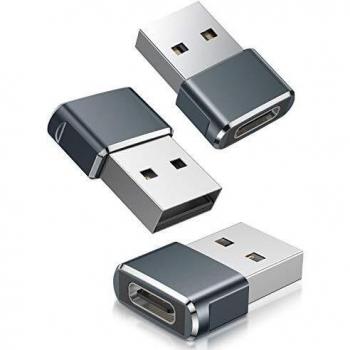 Adaptador USB C Hembra a USB Macho 3 Pack,Convertidor Cable Cargador Tipo A para Apple Watch 7 SE,iPhone 11 12 13 Pro MAX,AirPods iPad Mini 6 Air 4 5,Samsung Galaxy Note 10 20 S20 S21 S22 Plus Ultra