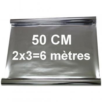 AERZETIX: 2x3=6 metros 50cm Pelicula lamina para proteccion ventanas de coche Color: plata con efecto espejo