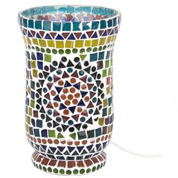 Lámpara Marroquí de Sobremesa Multicolor de Cristal Vidrio 21x14x14cm - Signes Grimalt By SIGRIS