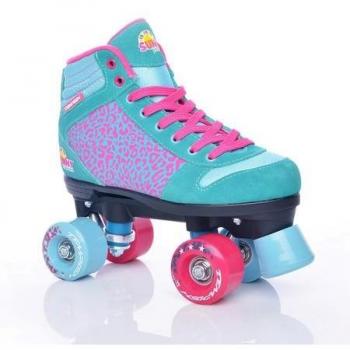 TEMPISH Quad Patines Sunny Leopard - Patines en línea de cuatro ruedas, diseño colorido con estampado de leopardo, botas cómodas y ligeras, estructura robusta, ruedas de alta calidad para un deslizamiento suave, fr