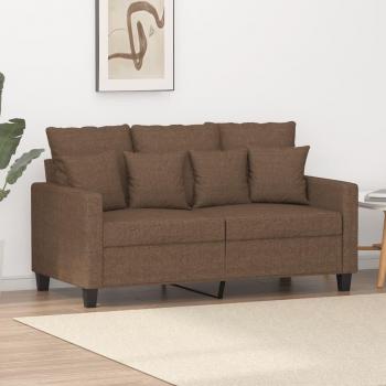 Sofá 2 plazas 120 cm tela marrón