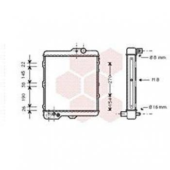 Radiador de refrigeración del motor VAN WEZEL 03002002 para AUDI Coupe B3, Coupe B2 y 80 B2