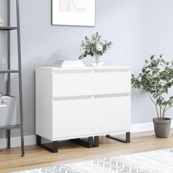 Aparador de madera multicapa blanco 2 piezas 40x35x70 cm Vidaxl