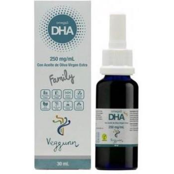 Veggunn Dha Omega 3 Family 30Ml - Aceite de Microalgas - Saludable - Fácil de Tomar - Vitamina E Antioxidante
