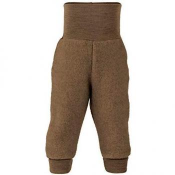 Pantalón de bebé de lana merino orgánica con cinturilla umbilical, color gris claro melange, tamaño 62/68