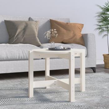 Mesa de salón blanca de madera maciza de pino Ø 62,5x45 cm