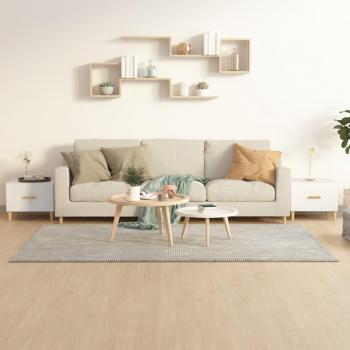 Mesa de centro 2 uds madera contrachapada blanca 50x50x40 cm, mesa de centro 2 uds madera ingeniería 50x50x40 cm en blanco, negro y roble sonoma, mesita de salón o