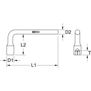Llave 4 cantos de pipa en ángulo BRONZEplus 10 mm KS Tools