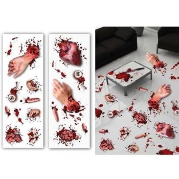 Hojas Adhesivas de Órganos Amputados para Decoración Halloween 25x70 cm - Ideal para Fiestas de Terror y Eventos Multicolor