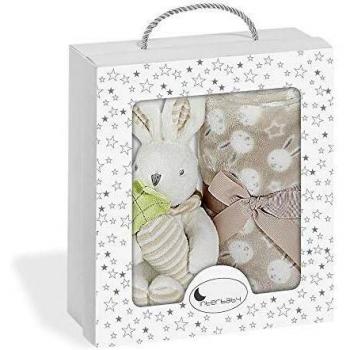 Set Peluche Manta Conejo Zanahoria Beige
