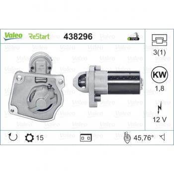 Motor de Arranque Valeo 438296 - Inicio VALEO ORIGINS NEW STOP&START; VALEO 438296
