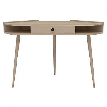 Escritorio Wellhome 85,2x130,8x55 BEIGE - Tablero de Aglomerado Rechapado en Melamina - Madera de Haya Barnizada