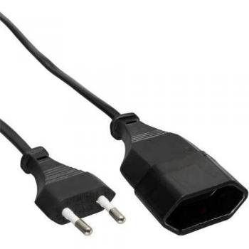 Extensión Euro 2m Negra con Conector Macho y Hembra