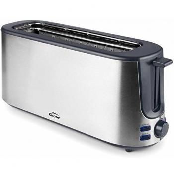 Lacor 69360 Tostadora con Ranura Larga, 1000 W, Acero Inoxidable, plata