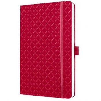 Cuaderno Jolie A5 liso, fucsia, tapa dura, 174 páginas, papel sostenible, con banda elástica y bolsillo interno