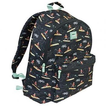 Milan Mochila Escolar, capacidad 21l Aloha Mochila Tipo Casual, 41 cm, Negro