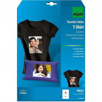 SIGEL IP653 Transferencia inyección de tinta para camisetas oscuras, tamaño A4