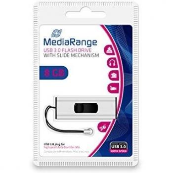 MediaRange MR914 8GB USB 3.2 Gen 1 (3.1 Gen 1) Tipo A Flash Drive - Negro, Plata