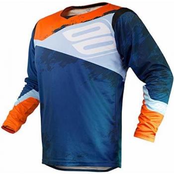SHOT - Camiseta de Cross Contact Shadow, Color Azul y Naranja, Talla XL