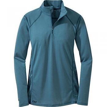 Outdoor Research Essence L/S - Camiseta con Cremallera para Mujer, Mujer, Color Oasis/Noche, tamaño Small