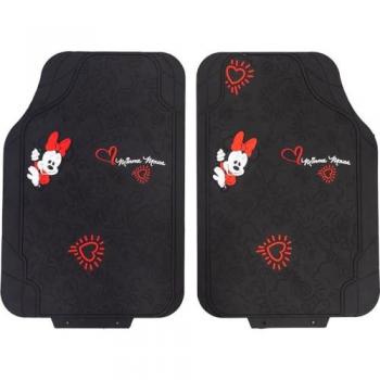 Set de Alfombrillas para Coche Minnie Mouse CZ10901 Negro, diseño de Minnie Mouse, color negro, material resistente y fácil de limpiar