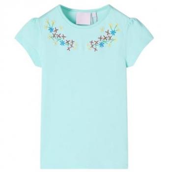 Camiseta Infantil Aguamarina Claro de Manga Corta 104