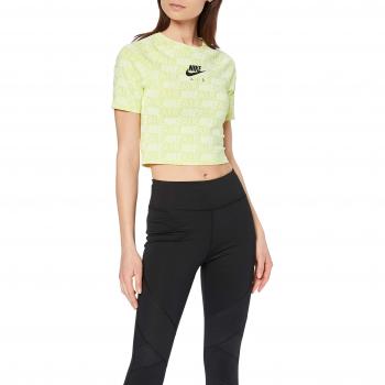 Nike W NSW Air Top SS AOP T-Shirt, Mujer, Luminous Green, M