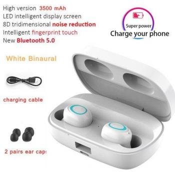 Auriculares Inalámbricos TWS Bluetooth 5.0 con Estuche de Carga de 3500mAh y Cancelación de Ruido para Smartphone