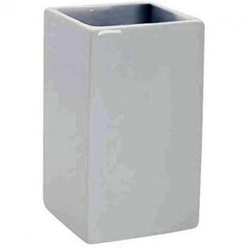 Spirella Quadro Portacepillos de Dientes, Porcelana, Blanco, 6,5x6,5x10,5 cm