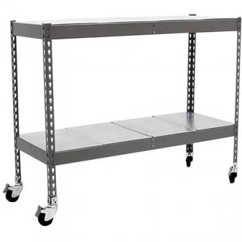 Estantería Industrial Simon Rack Metal Gris/Galvanizado, 2 Estantes, 75 kg de Capacidad, con Ruedas, 975x1200x750 mm