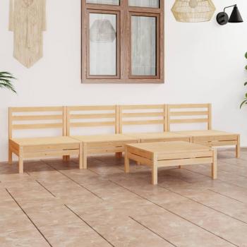 5-Piece Solid Pinewood Garden Lounge Set