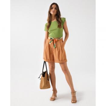 Bermuda de mujer recto con cinturón Salsa Jeans