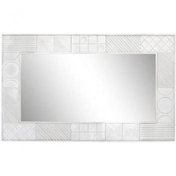 Espejo de pared DKD Home Decor 154 x 4 x 94 cm Madera Blanco Madera de mango Rombos Moderno
