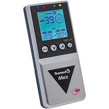 Tesmed MAX 830 electroestimulador Muscular Profesional: máxima Potencia, 99 programas, masajes tens, Patente waims System Ondas secuenciales