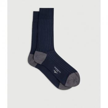 Calcetines de hombre canalé en algodón mercerizado Hackett azul