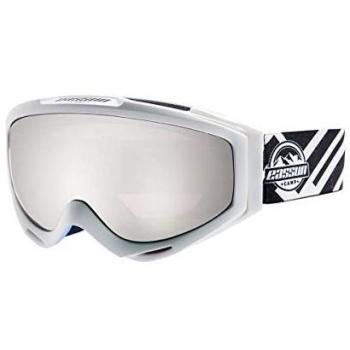Máscara de Esquí Eassun Camp Junior Blanco Mate Negro Lente Plata Solar Cat 3 Ajustable
