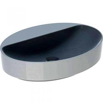 Lavabo Geberit VariForm oval, 60x45cm, con agujero para grifo, sin rebosadero, color blanco