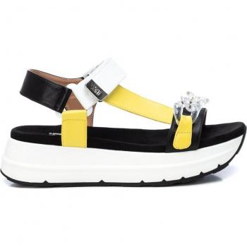 Sandalias de Plataforma para Mujer XTI 044322 en Color Amarillo con Cierre Adherente