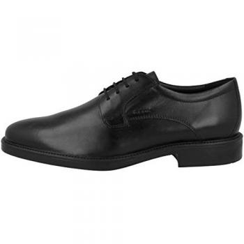 Geox Brandolf Men's Leather Derby Shoes Black Size 44