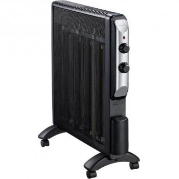 Radiador de Mica Thomson THRAY06MN Eléctrico, Móvil Slim, 2 Niveles de Potencia, 2000W, Color Negro