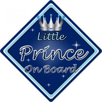 Non Personalised niño/bebé a bordo coche señal ~ Little Prince On Board ~ D. azul