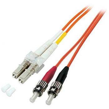 Cable de fibra óptica Duplex LC-ST 5m OM2 (50/125µm) LSZH naranja
