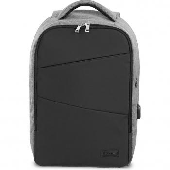 Subblim Secure V2 AP Antitheft Backpack para Portátiles hasta 15.6 con Puerto USB, Antirrobo, Gris/Negra