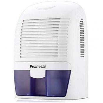 Pro Breeze Deshumidificador 1500 ml Pequeño y Portátil. Elimina, Humedad y Moho de Habitaciones, Baños y Áreas Medianas y Pequeñas. Bajo Consumo y Auto Apagado