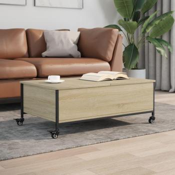 Sonoma Mesita de centro de madera multicapa con ruedas, dimensiones 91x55x34 cm