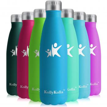 KollyKolla Botella de Agua Acero Inoxidable Termica Oficina Termos Agua Ecológica Frascos Térmicos Deportiva Termo Niños Sin BPA Reutilizables Water Bottle Deporte Gym,