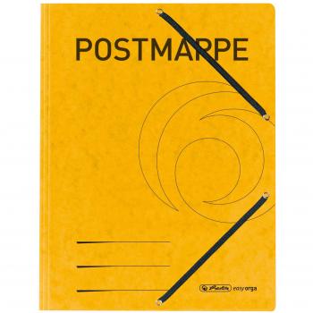 Carpeta Postal Herlitz A4 de Cartón con Gummizug Amarilla