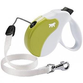 Ferplast - Correa Extensible para Perros Amigo Cord M, Cordón retráctil, 5 m, máx. 25 kg, Blanco
